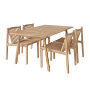 Zestaw ogrodowy Patio stół 160 cm + 4 krzesła Bolia