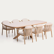 Zestaw ogrodowy Mirtia stół + 6 krzeseł kave home