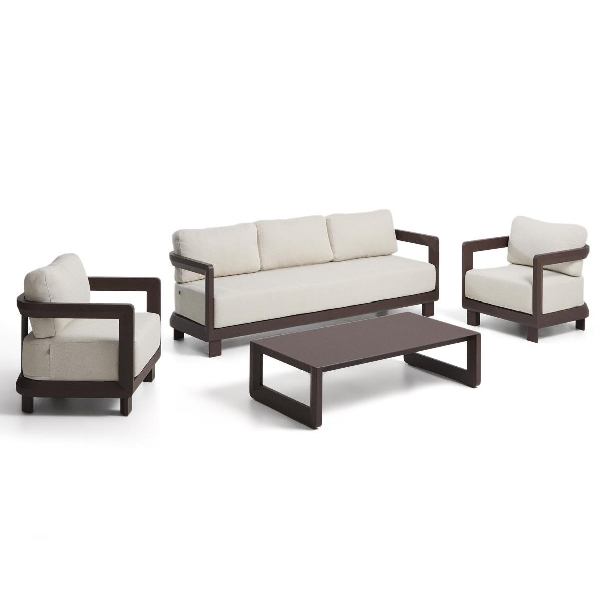 Zestaw Ogrodowy Nerano 3-Osobowy Brązowy Kave Home